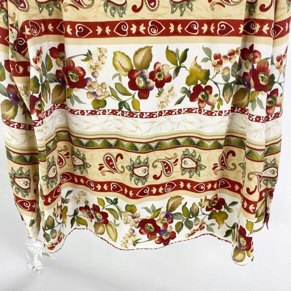 90s ALFRED DUNNER Vintage Floral Collarless Button Up Shirt New With Tags - Picture 7 of 11